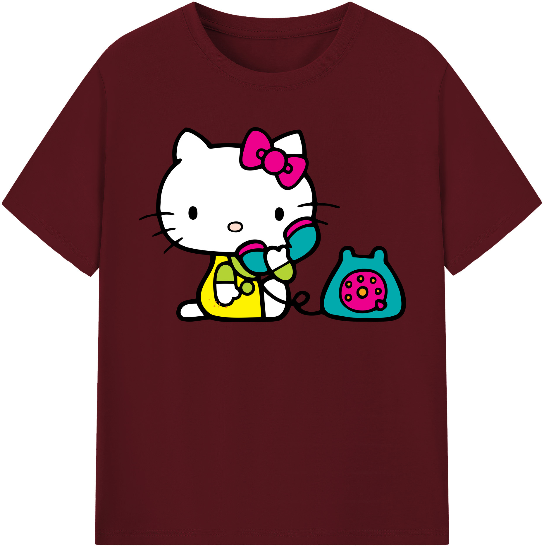 （画像用） Hello Kitty ハローキティ 綿100％半袖Tシャツ（フロントプリント）